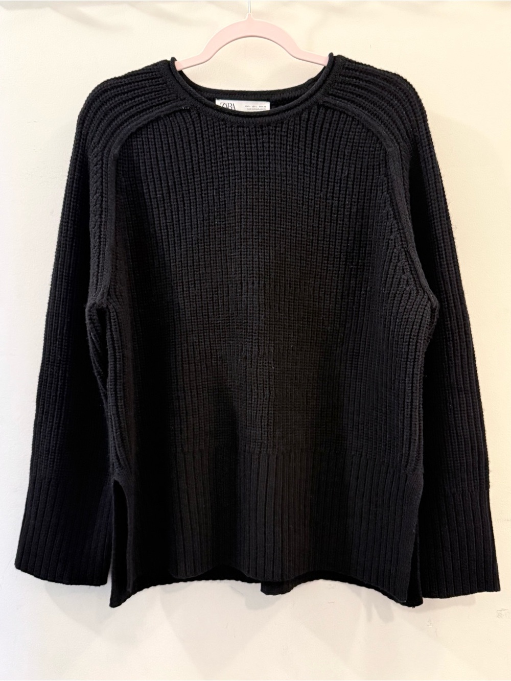 Zara Black Ribbed Knit Sweater - Women NWOT